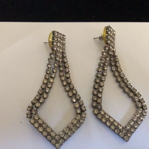 Clear Rhinestone Dangle Pierced